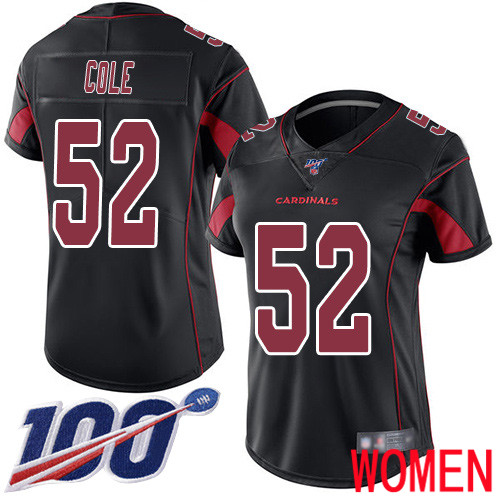 Arizona Cardinals Limited Black Women Mason Cole Jersey NFL Football #52 100th Season Rush Vapor Untouchable->women nfl jersey->Women Jersey